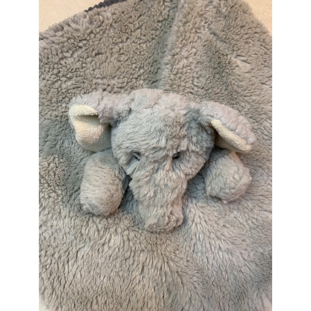 Maxx Marketing Gray Elephant Lovey Security Blanket Rattle Corduroy Plush Toy‎ - Picture 9 of 9